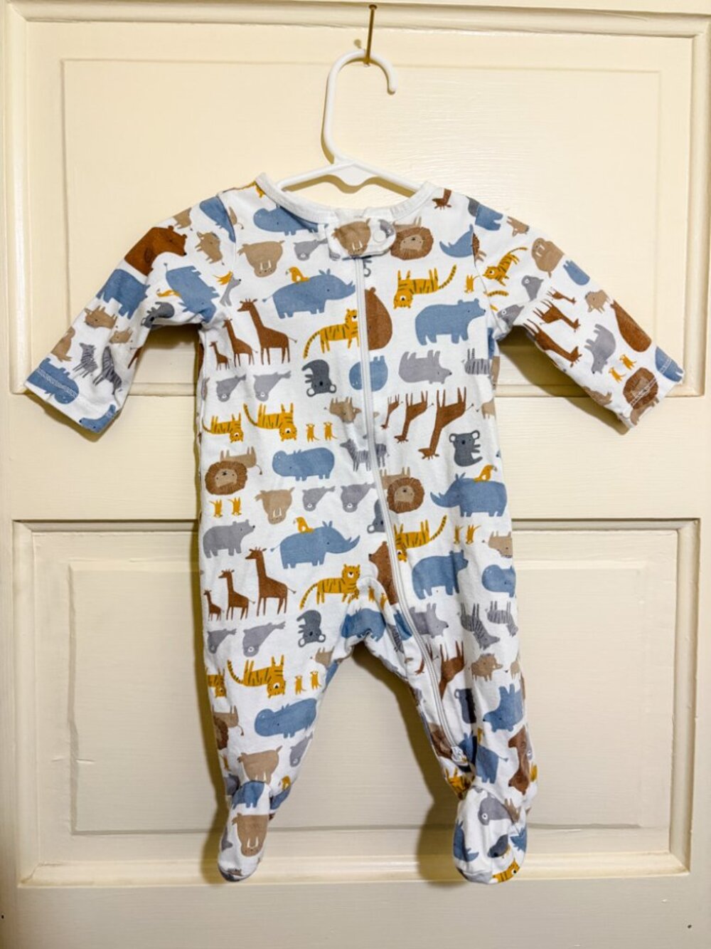 Safari Themed Baby Footie Pajamas (3M)